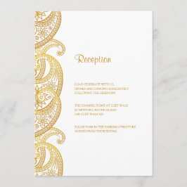 Traditionelle Hochzeitsempfehlung mit Gold Indian  Einladung