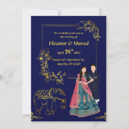Traditionelle Hochzeitskarte Einladung