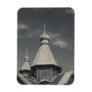 Traditionelle hölzerne russisch-orthodoxe Kirche Magnet