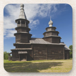 Traditionelle hölzerne russisch-orthodoxe Kirche Untersetzer