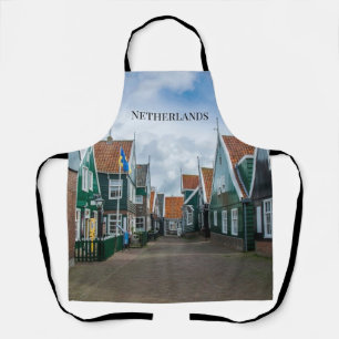 Traditionelle Holzhäuser in Marken Schürze