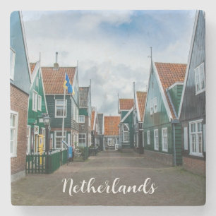 Traditionelle Holzhäuser in Marken Steinuntersetzer
