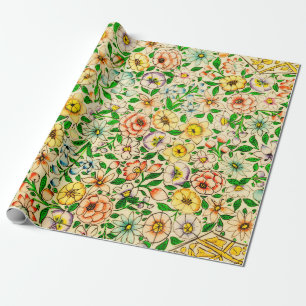 Traditionelle indische Blumenmuster Geschenkpapier