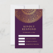 Traditionelle indische Hochzeit mit Purpur-Gold-Ma