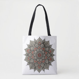 Traditionelle indische Mandala Kunst in Schwarz un Tasche