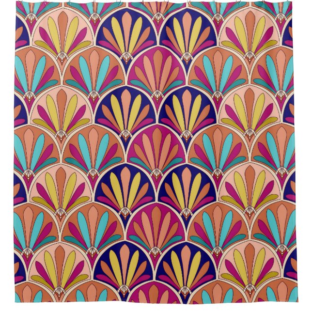 Traditionelle indische TextilIllustration Duschvorhang (Vorderseite)