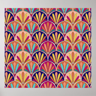 Traditionelle indische TextilIllustration Poster