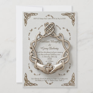 Traditionelle irische Claddagh Ring Motive & Muste Einladung