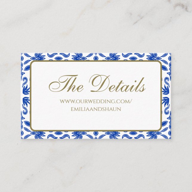 Traditionelle italienische Blue Enclosure Card Begleitkarte (Vorderseite)