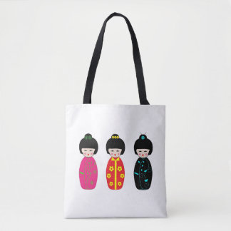 Traditionelle Japaner Kokeshi Geisha-Puppen Tasche