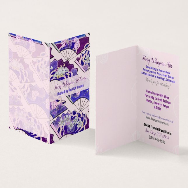 Traditionelle japanische Fans EVENT TABLE Cards (Innenseite und Außenseite)