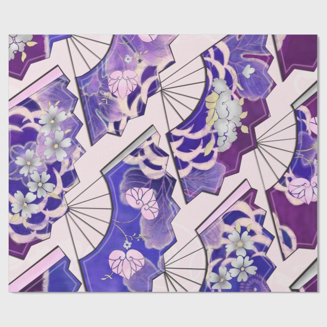 Traditionelle japanische Fans Geschenkpapier (Flach)