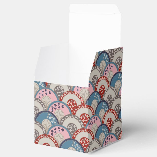 Traditionelle japanische geometrische Motive blau  Geschenkschachtel (Geöffnet)