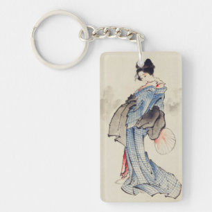 Traditionelle japanische Kunst der Geisha im Kimon Schlüsselanhänger