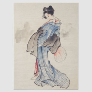 Traditionelle japanische Kunst der Geisha im Kimon Seidenpapier