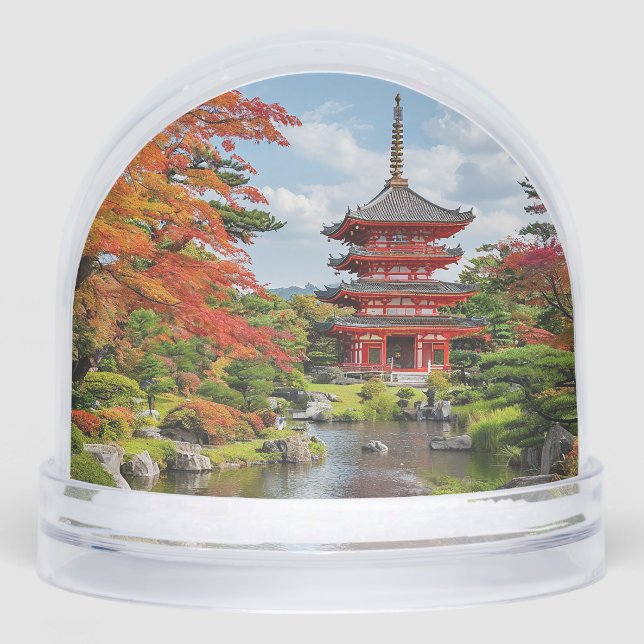 Traditionelle japanische Pagode Schneekugeln (Vorderseite)