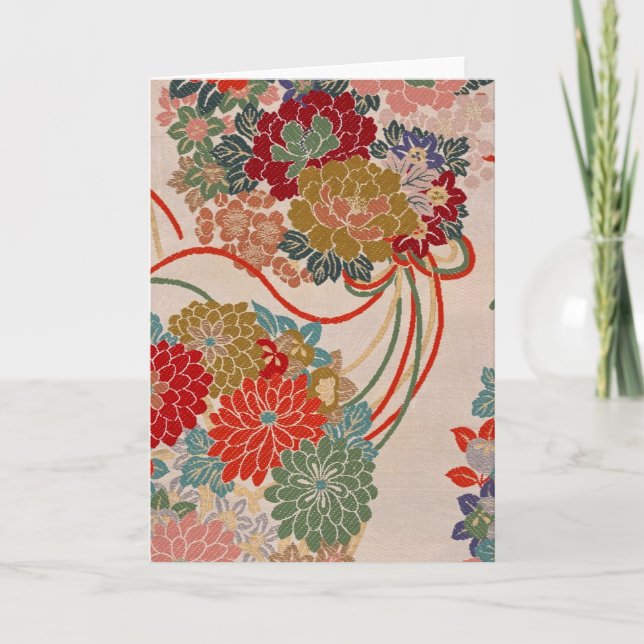 Traditionelle japanische Stoffdesign-Karte Karte (Vorderseite)