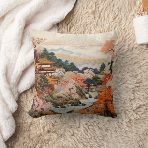 Traditionelle japanische Tapisserie Art Elegantes  Kissen