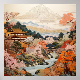 Traditionelle japanische Tapisserie Art Elegantes  Poster