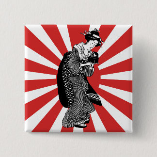Traditionelle japanische ukiyoe Frau Button