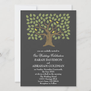 Traditionelle jüdische Hochzeitseinladungen - Baum Einladung