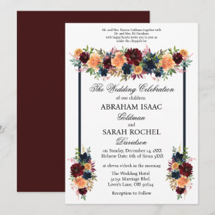 Traditionelle jüdische Hochzeitseinladungen - Gold Einladung