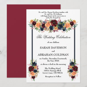 Traditionelle jüdische Hochzeitseinladungen - Gold Einladung