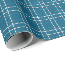 Traditionelle Karierte gemütliche Hütte Türkis Wei Geschenkpapier