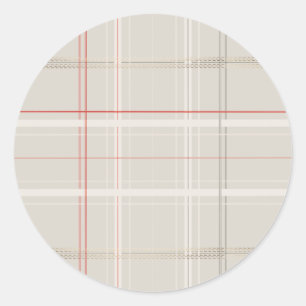 Traditionelle Karierte gemütliche Kabine Beige Wei Runder Aufkleber