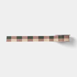 Traditionelle karierte grüne rote und beige Verpac Satinband