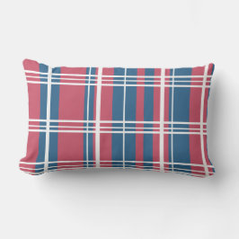 Traditionelle Karierte Navy Red Shades mit Weiß Lendenkissen
