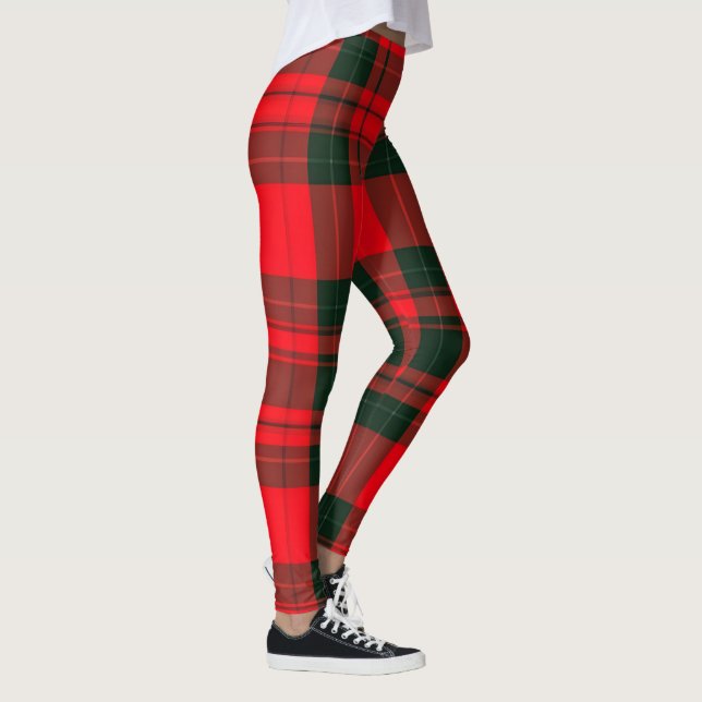 Traditionelle Karierte Tartan Populäre Rote Sammlu Leggings (Rechts)
