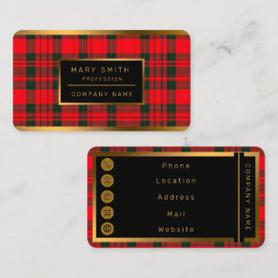 Traditionelle Karierte Tartan Populäre Rote Sammlu Visitenkarte