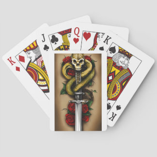 Traditionelle Karten im Tattoo-Style Spielkarten