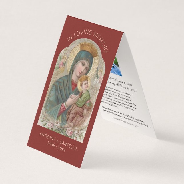 Traditionelle katholische Beerdigung Jungfrau Mary Visitenkarten (Vorderseite)