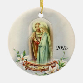 Traditionelle katholische Brauerei Bräutigam Jungf Keramik Ornament