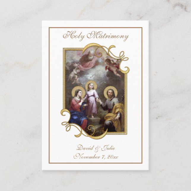 Traditionelle katholische Gastgeschenk Hochzeit He Visitenkarte (Vorderseite)