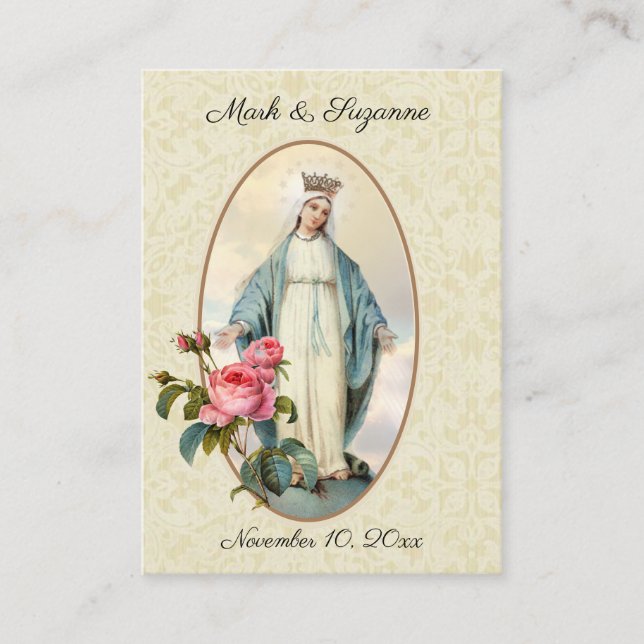 Traditionelle katholische Gastgeschenk Hochzeit He Visitenkarte (Vorderseite)