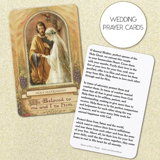 Traditionelle katholische Gastgeschenk Hochzeit He Visitenkarte (Beautiful Traditional Catholic Wedding Prayer Cards)