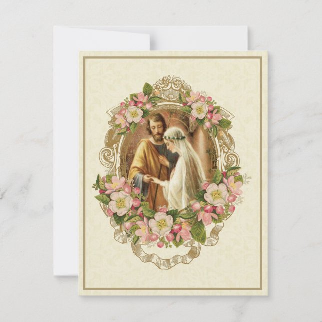Traditionelle katholische Hochzeit Einladung (Vorderseite)