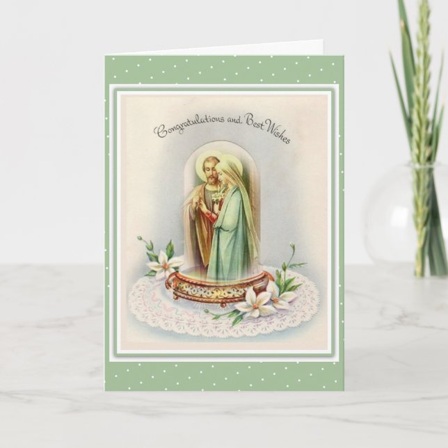Traditionelle katholische Hochzeit gesegnete Jungf Karte (Vorderseite)