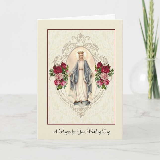 Traditionelle katholische Hochzeit gesegnete Jungf Karte (Vorderseite)