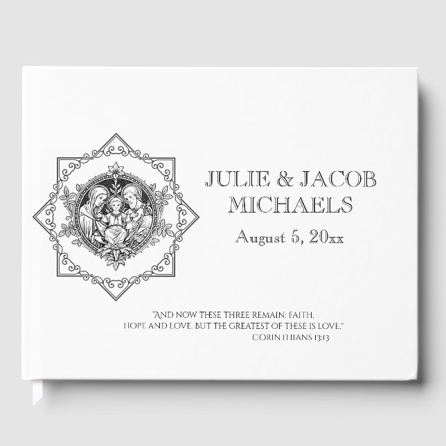 Traditionelle katholische Hochzeit Heilige Familie Gästebuch (Vorderseite)