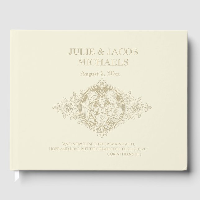 Traditionelle katholische Hochzeit Heilige Familie Gästebuch (Vorderseite)