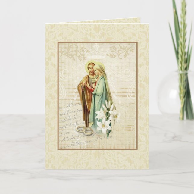 Traditionelle katholische Hochzeitseinladung Karte (Vorderseite)