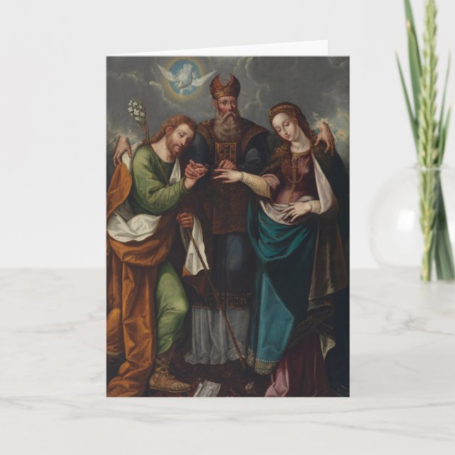 Traditionelle katholische Hochzeitsfeier Feiertagskarte (Vorderseite)