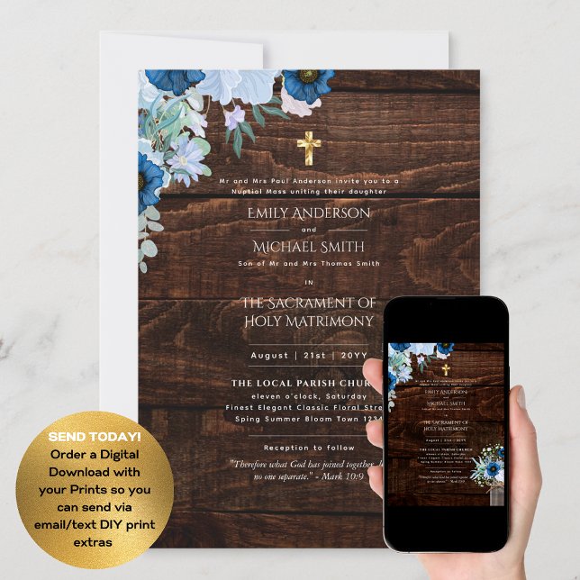 Traditionelle katholische Hochzeitsmaße Einladung (Von Creator hochgeladen)