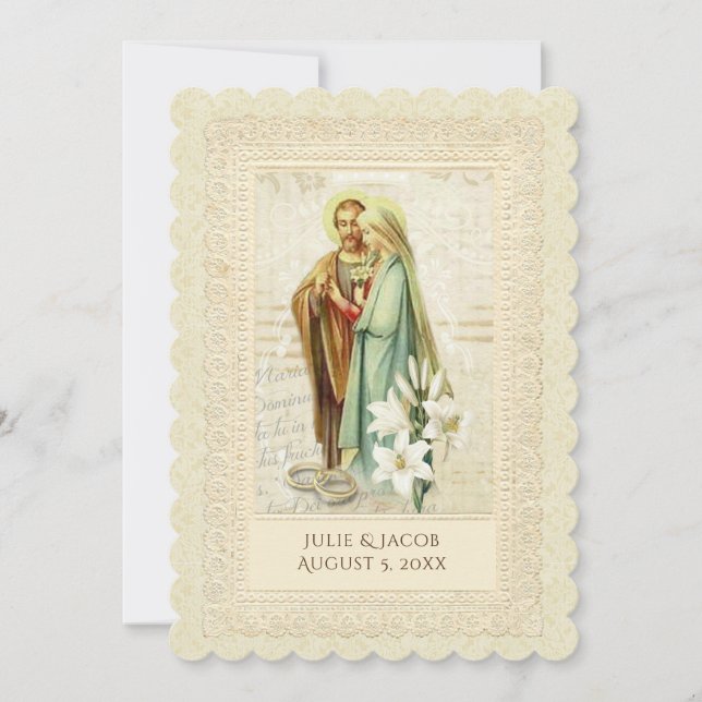 Traditionelle katholische Hochzeitssaison Einladun Einladung (Vorderseite)