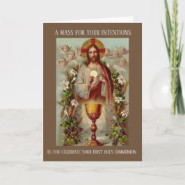 Traditionelle katholische Messe mit Heiligenherz Karte