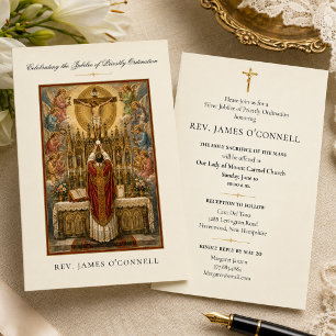 Traditionelle katholische Priester Jubiläumsweihe Einladung